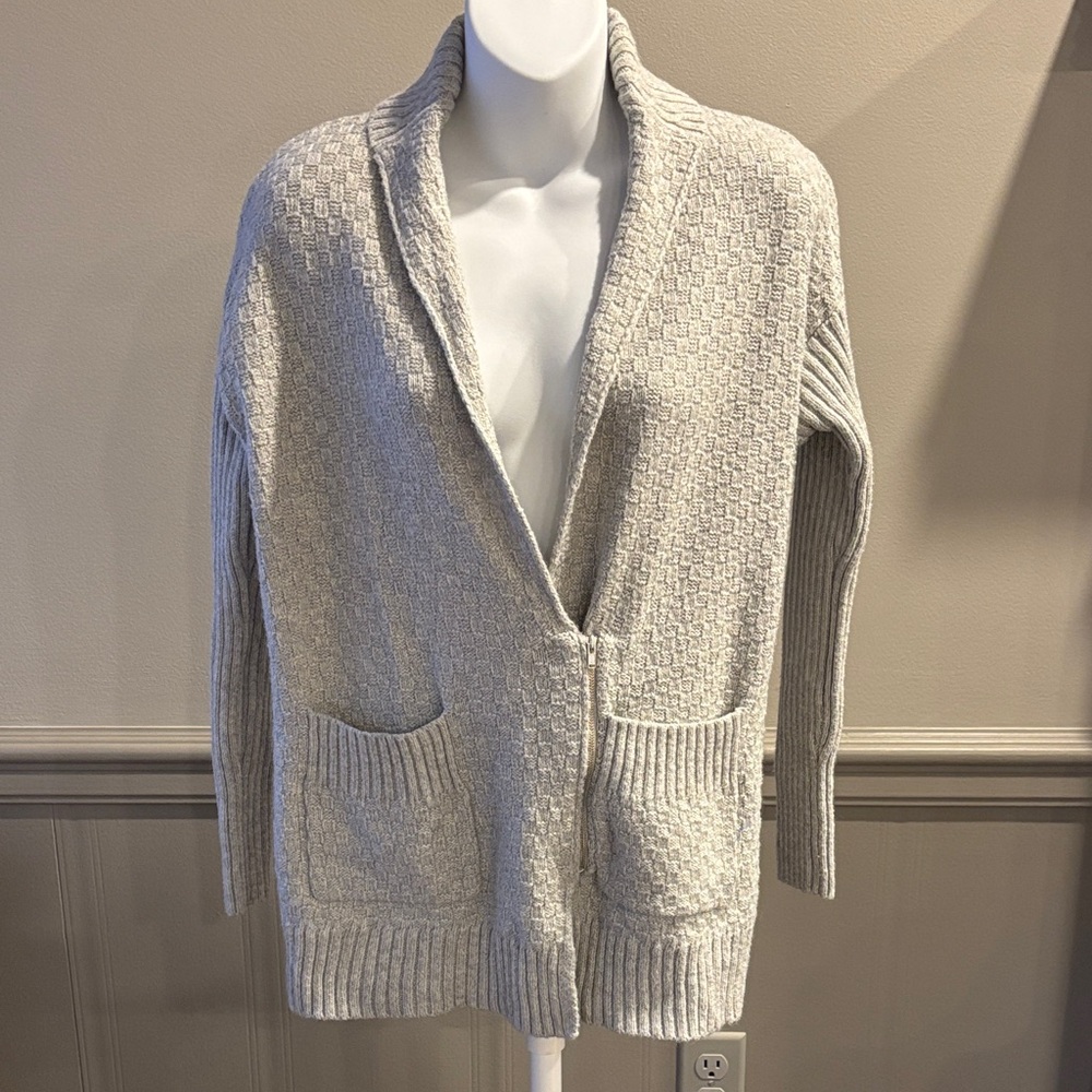 Cabi Zip Cardigan, XXS, Heather Gray, Fall '23 #4466 (Orig. $169)